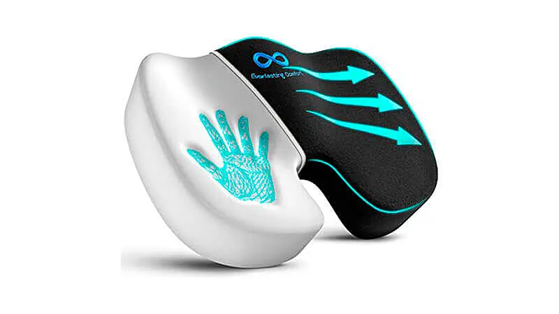 imagem de uma almofada para assentos Erverlasting Comfort na cor branca e preta