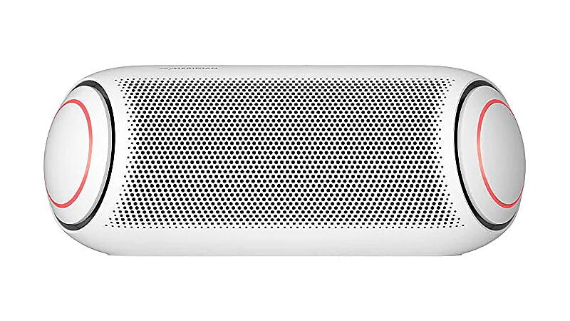 imagem de uma caixa de som bluetooth LG Xboom na cor branca