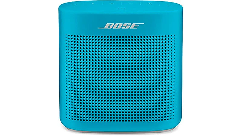 imagem de uma caixa de som bluetooth Bose Soundlink na cor azul claro