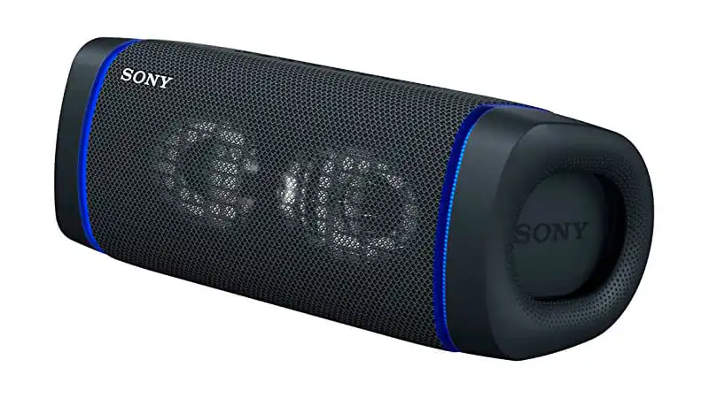 imagem de uma caixa de som bluetooth Sony Extra Bass na cor preta