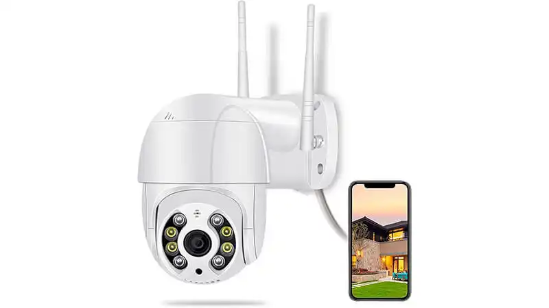 câmera inteligente imagem de uma câmera inteligente Ni-Shen conectada a um celular