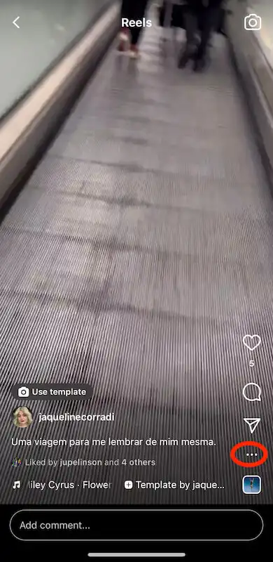 Can you see who watched your reels - menu Instagram reel