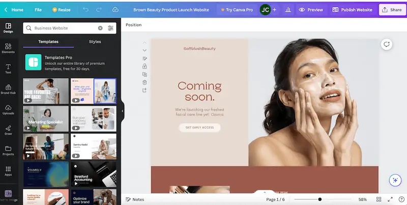Canva website builder editor Canva editor
