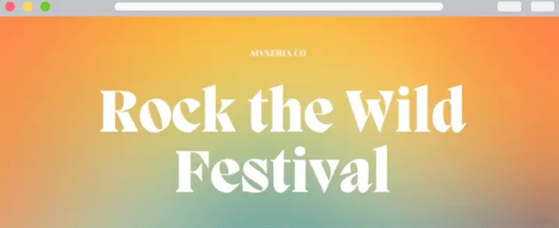 Canva website builder event Canva  event website template of a rock festival