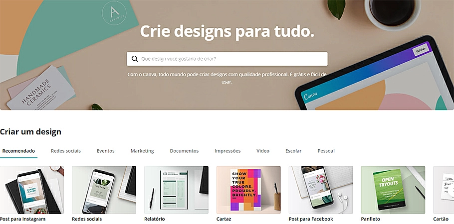 Modelos e templates de imagens do Canva