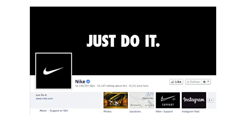 Capa para facebook do perfil da Nike
