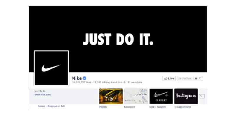 Capa para facebook do perfil da Nike