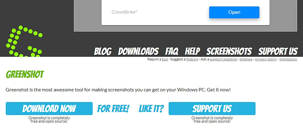 Pantalla de GreenShot
