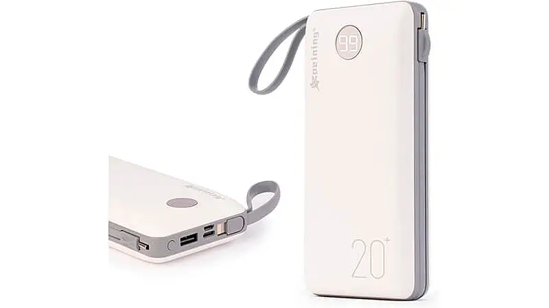 imagem de um carregador portátil com display digital