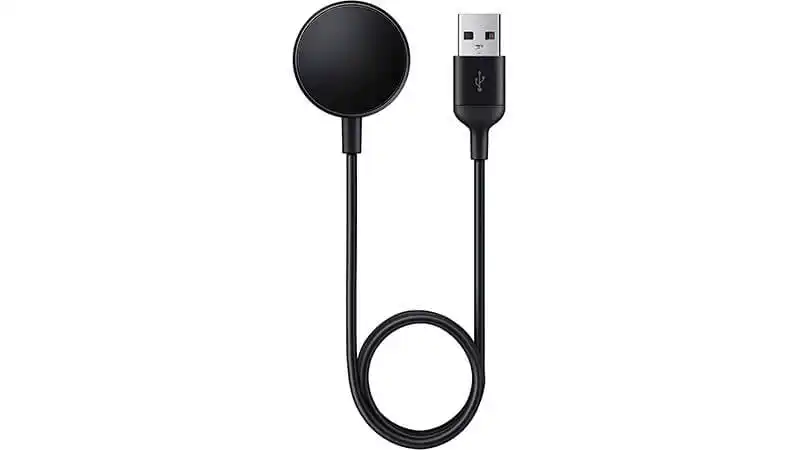 imagem de um carregador sem fio portátil Samsung na cor preta