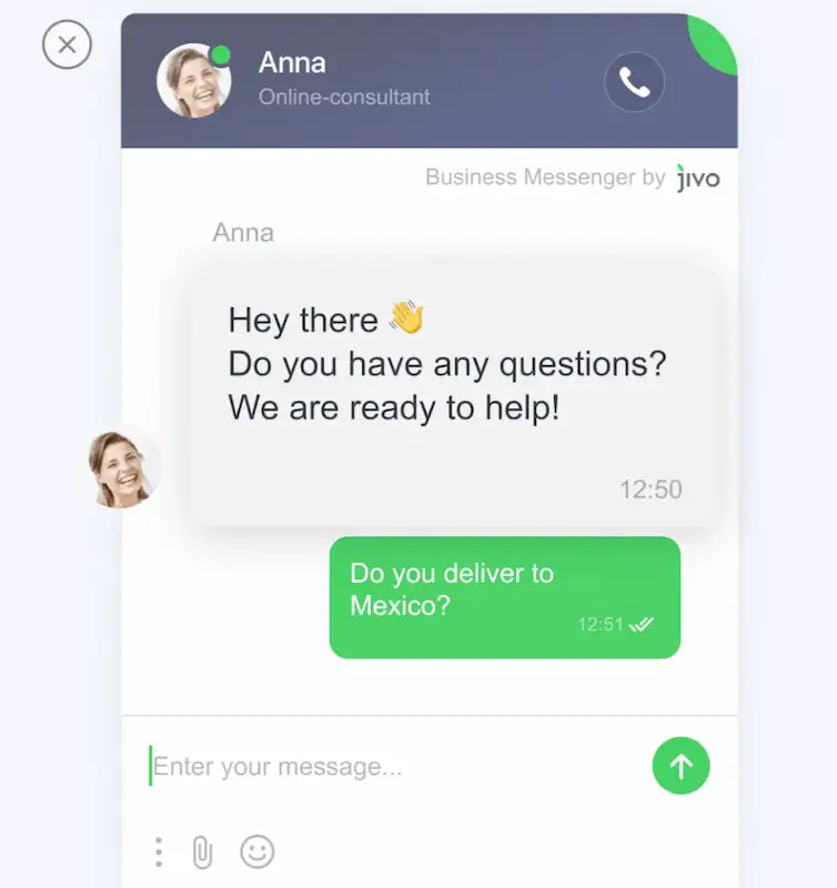 live chat example