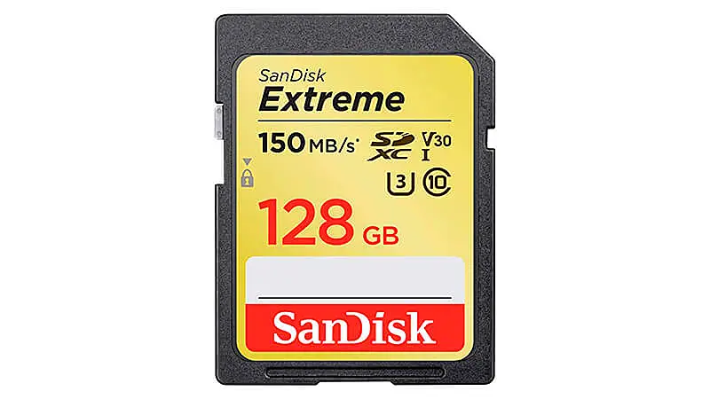 imagem de um cartão de memória de 128GB da SanDisk