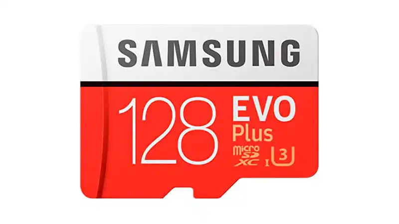 imagem de um cartão de memória de 128GB da Samsung