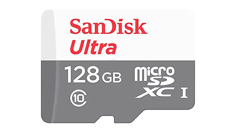 imagem de um cartão de memória de 128GB da SanDisk