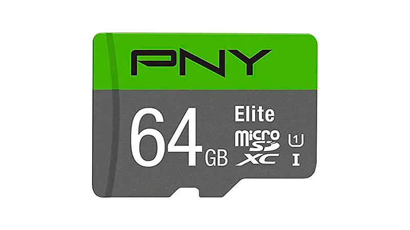 imagem de um cartão de memória de 64GB da PNY