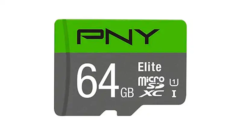 imagem de um cartão de memória de 64GB da PNY