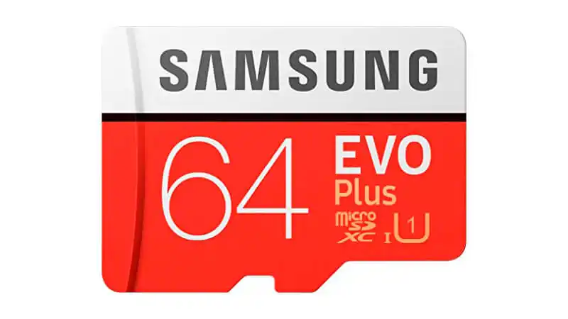 imagem de um cartão de memória de 64GB da Samsung