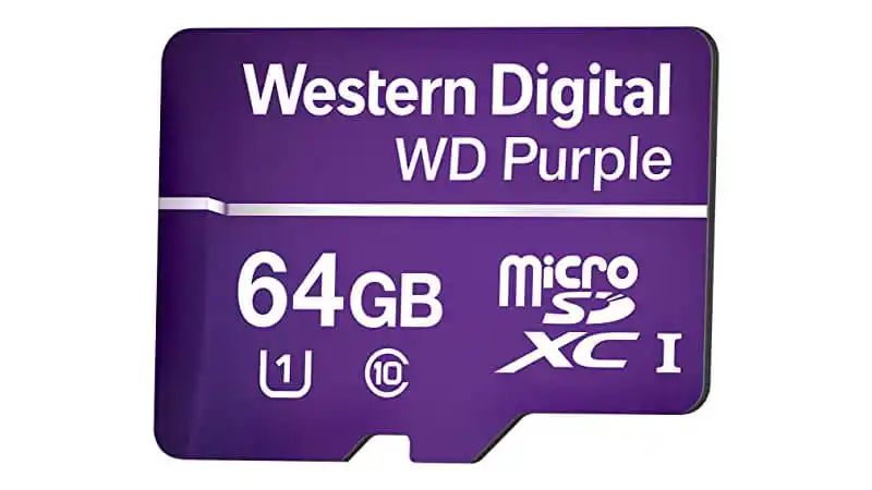 imagem de um cartão de memória de 64GB da Western Digital