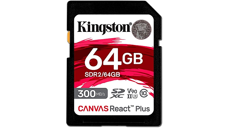 imagem de um cartão de memória de 64GB Kingston Canvas React