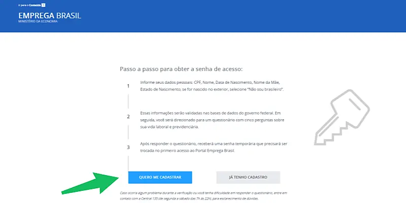 Printscreen de como criar a carteira de trabalho pelo computador