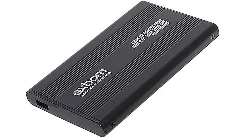 imagem de um case para HD Exbom na cor preta