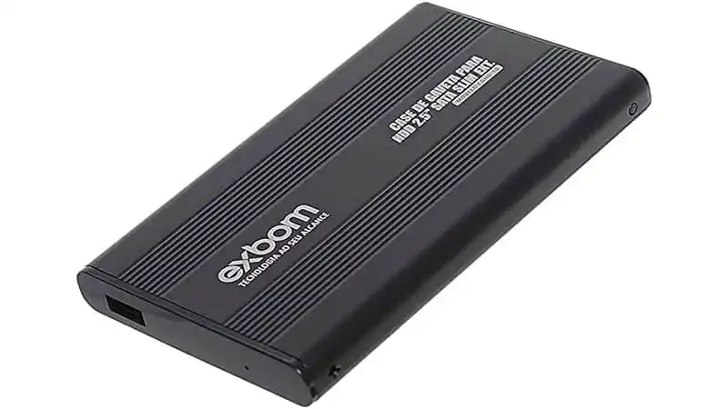 Case para HD Exbom imagem de um case para HD Exbom na cor preta