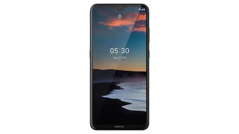 imagem que mostra um smartphone Nokia 5.3 de frente