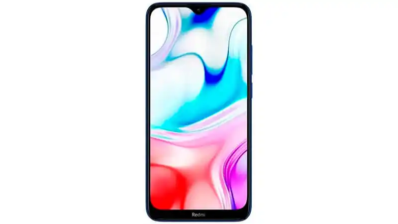 imagem que mostra um smartphone Xiaomi Redmi 8 de frente