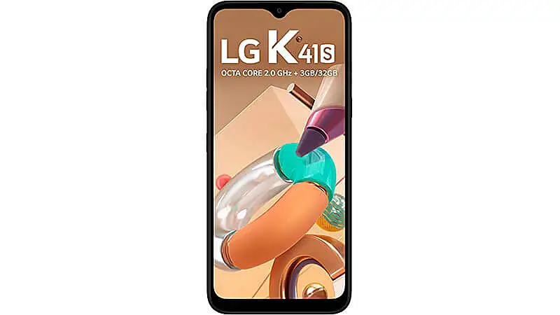 imagem de um smartphone LG K41s de frente