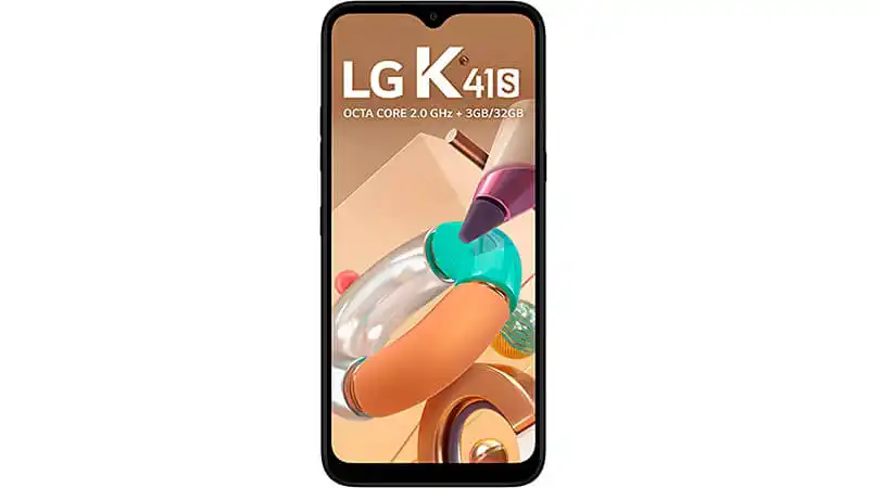 imagem de um smartphone LG K41s de frente