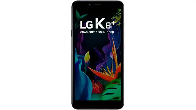 imagem de um smartphone LG K8+ de frente