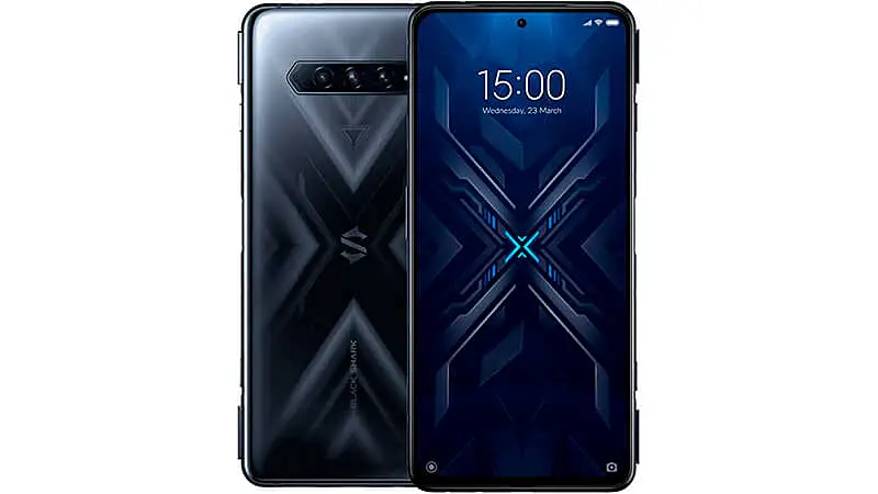 imagem de um smartphone Xiaomi BlackShark 4 de frente e de costas