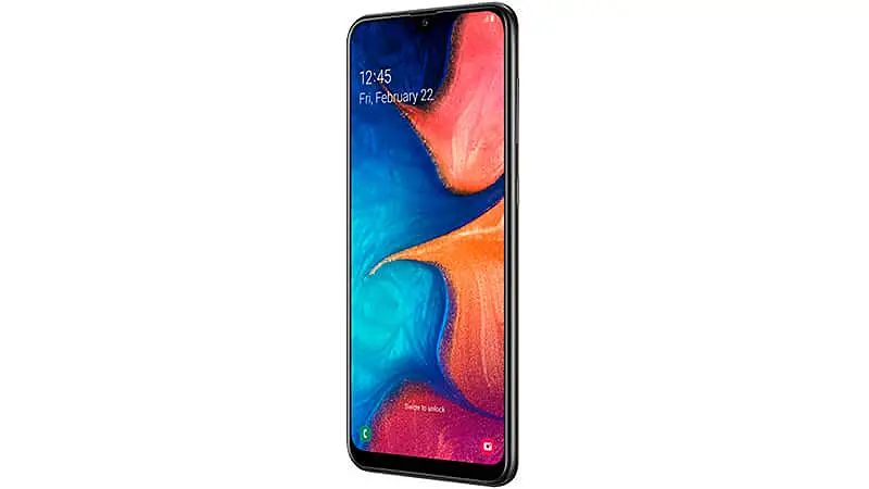 imagem de um smartphone Samsung Galaxy A20