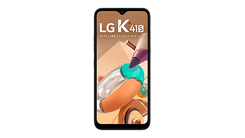 imagem que mostra um smartphone LG K41S de frente