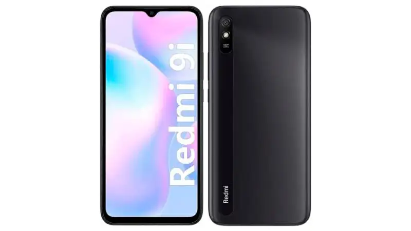 imagem que mostra um smartphone Xiaomi Redmi 9i de frente e de costas