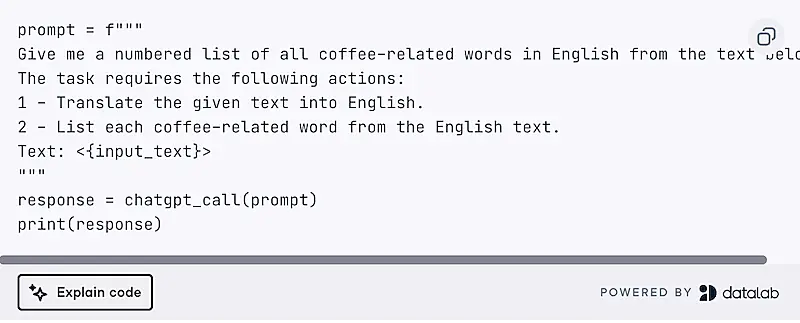 Chaing of thought prompting example