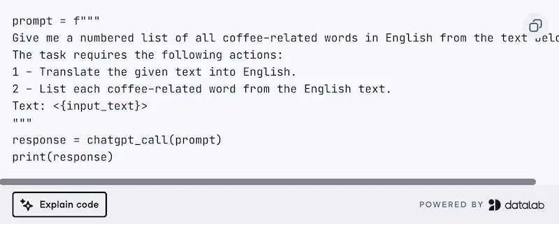 Chaing of thought prompting example