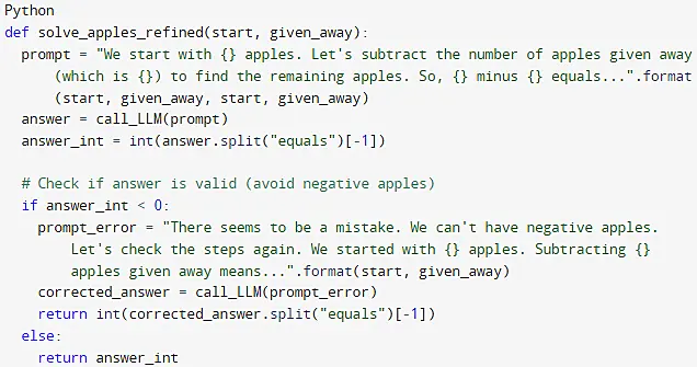 Chain of thought example to solve arthmetic problems