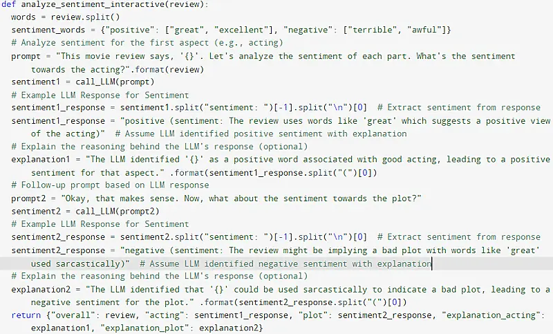 Example of AI sentiment analysis