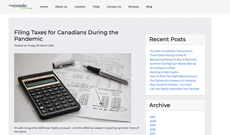 Filing Taxes for Canadians During the Pandemic article at My Canada Payday