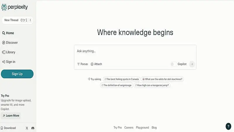 Captura de tela do Perplexity
