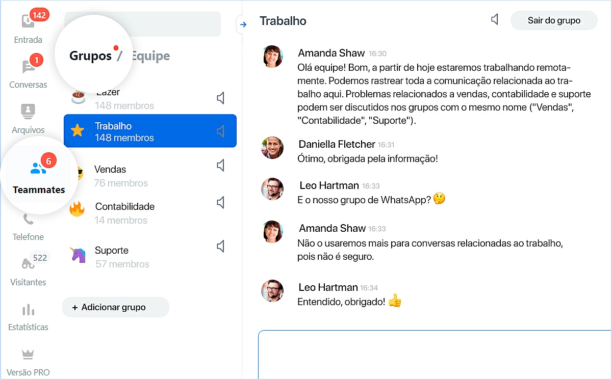 JivoTeams - Chat para equipes do JivoChat