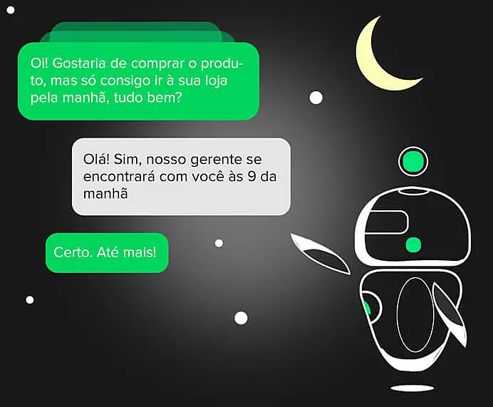 Imagem com exemplo de interação do chatbot JivoChat
