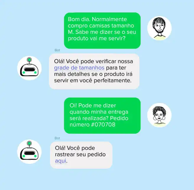 Chatbot o que é Imagem com exemplo de interação do chatbot JivoChat