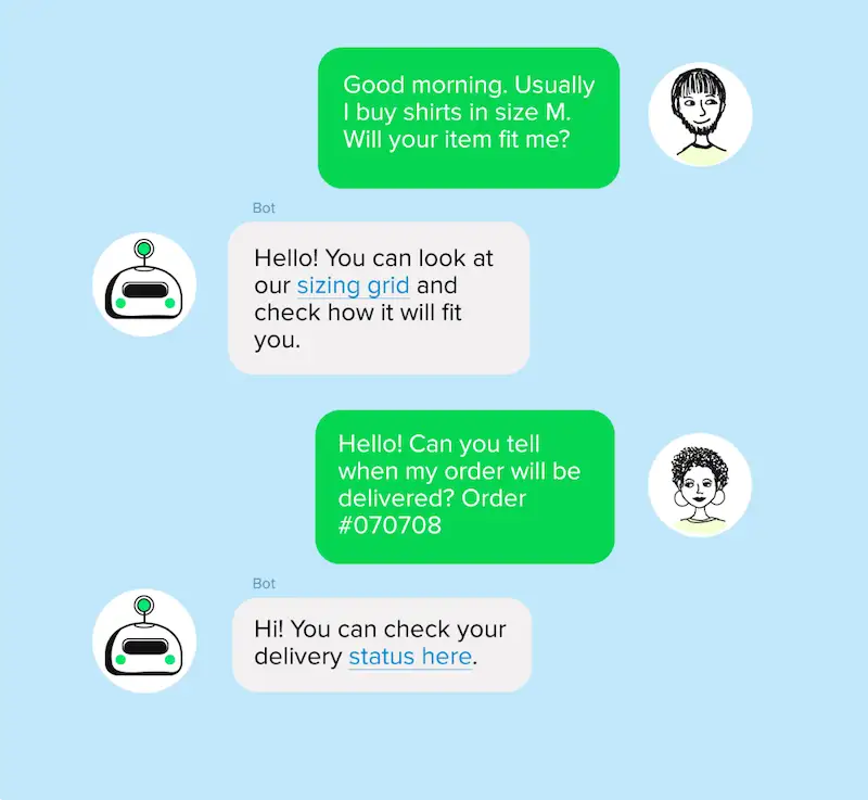 Chatbot conversation example