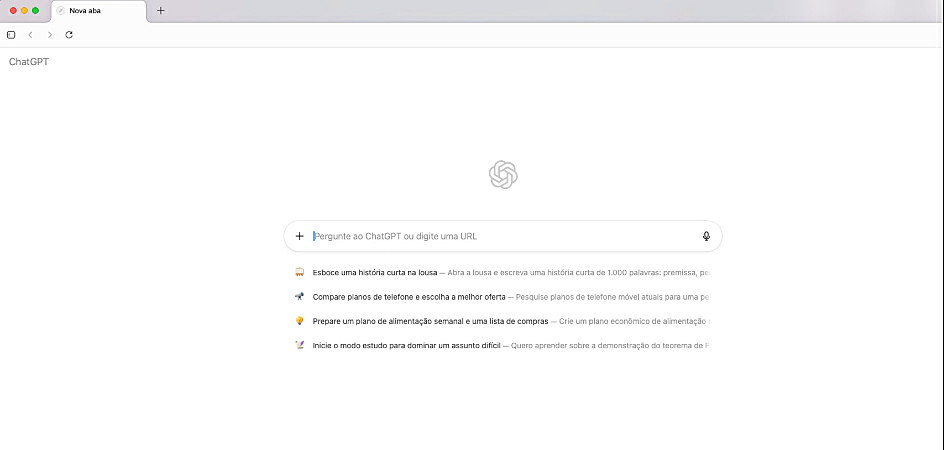 Captura de tela do ChatGPT Atlas