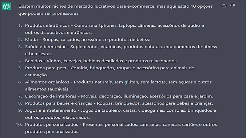 Captura de tela do ChatGPT