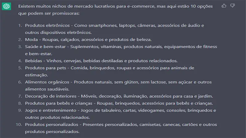 Captura de tela do ChatGPT