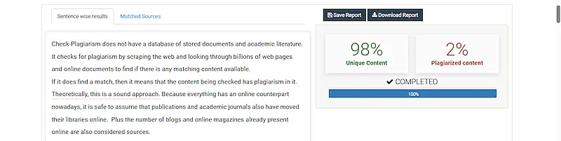 Text analyzed in the Check-Plagiarism platform