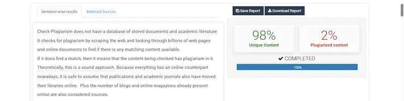 Text analyzed in the Check-Plagiarism platform